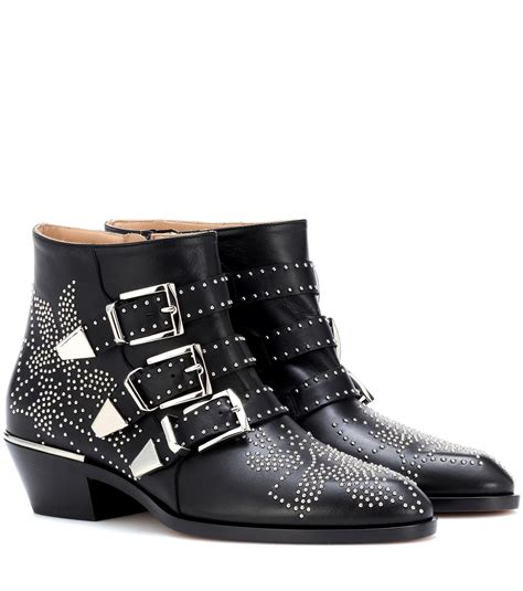 Susanna studded leather ankle boots in black 